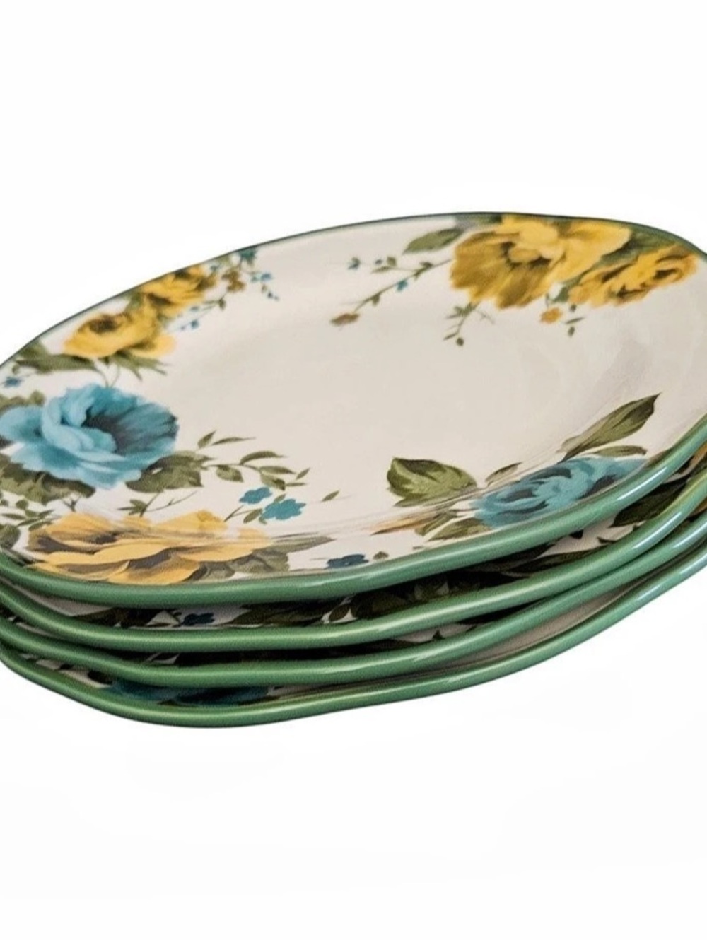The Pioneer Woman Sweet Rose Dinner Plates Green & White